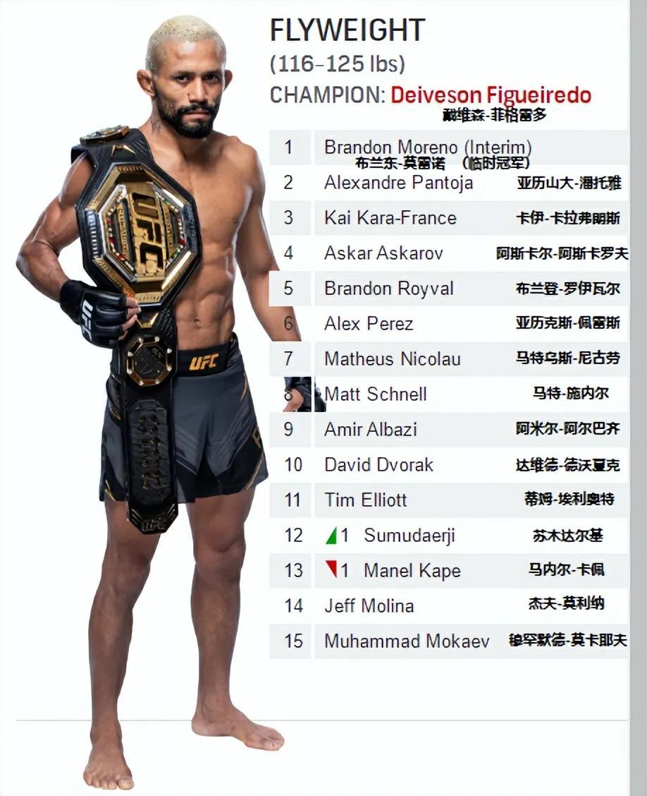ufc男子全球排名（2022年11月13日更新）
