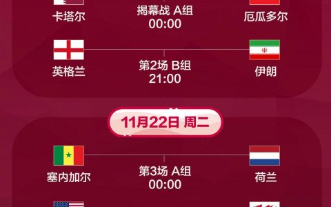 世界杯开幕时间 2022年卡塔尔世界杯开幕在即，这份赛程日历请查收