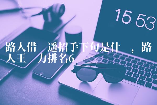 路人借问遥招手下句是什么,路人王实力排名