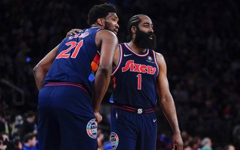哈登14助攻！恩比德3节打卡34分（76人112-93奇才，取得NBA5连胜）
