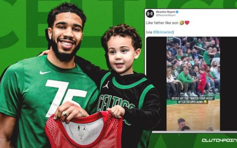 凯尔特人球星杰森·塔图姆（Jayson Tatum）的儿子德伊斯（Deuce）是你见过的最可爱的嘲讽游戏