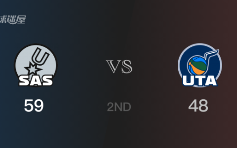 NBA常规赛 ：半场数据， 马刺以59-48领先爵士，瓦塞尔12分3助攻
